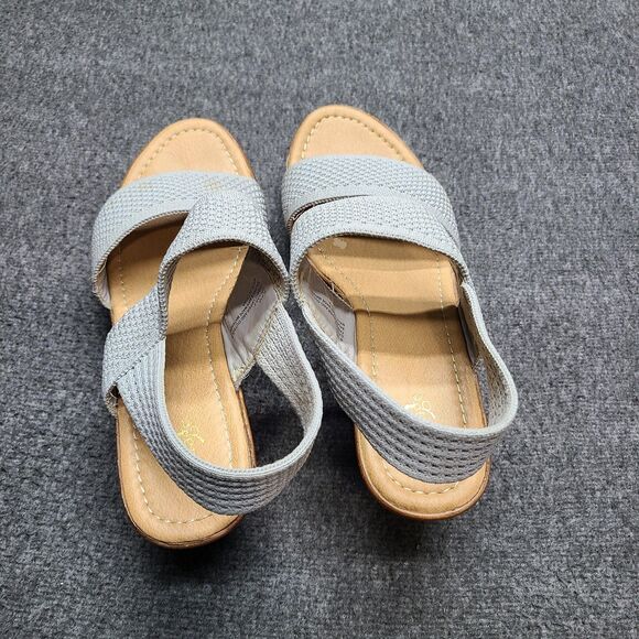 93 Vintage Dallas 2 Shoes Womens Size 9.5M Gray Wedge Sandals Fabric Comfortable - Picture 6 of 9